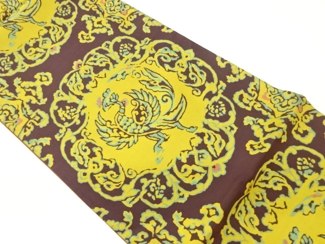 JAPANESE FUKURO OBI / WOVEN ABSTRACT FLOWER CREST